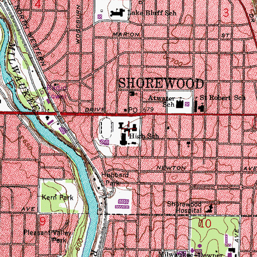 Topographic Map of New Horizons for Learning School, WI