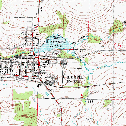 Topographic Map of Cambria Friesland Elementary School, WI
