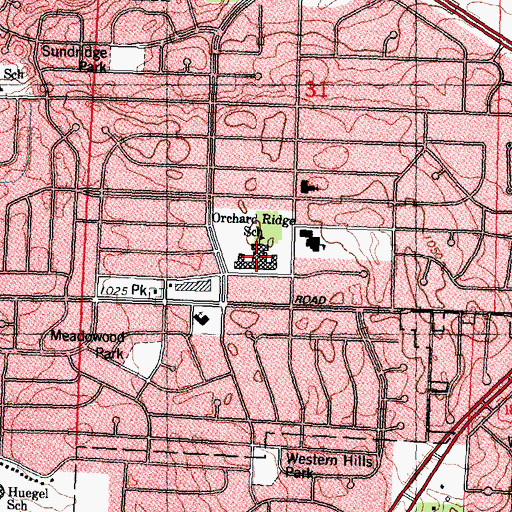 Topographic Map of Toki Middle School, WI