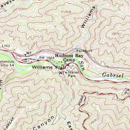 Topographic Map of Hudson Bay Camp, CA