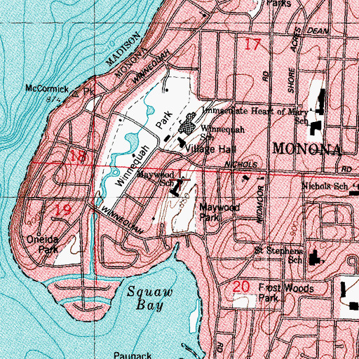 Topographic Map of Nuestro Mundo Community School, WI