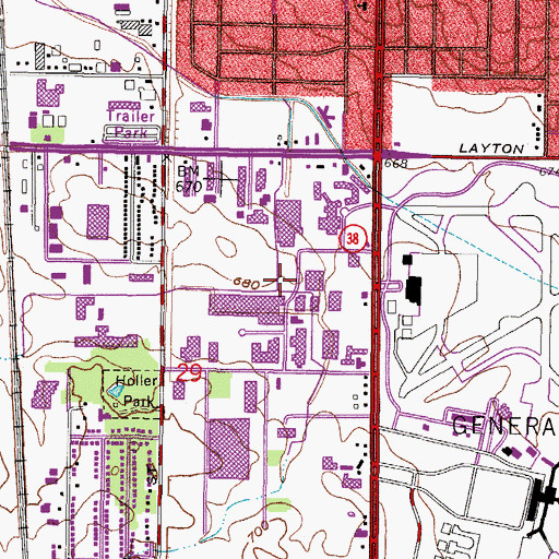 Topographic Map of Kilmer High School, WI