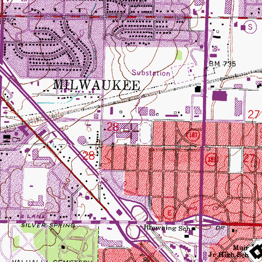 Topographic Map of James Madison Academic Campus, WI