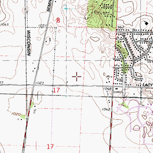 Topographic Map of Savanna Oaks Middle School, WI