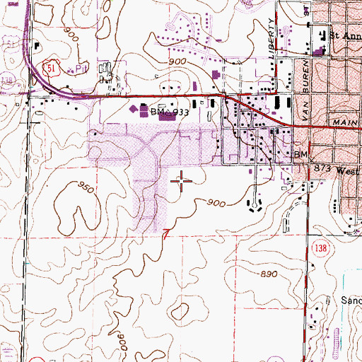 Topographic Map of Fox Prairie Elementary School, WI
