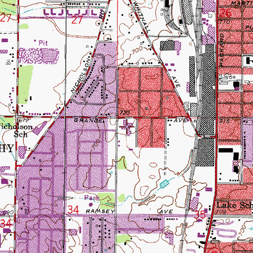 Topographic Map of Cudahy Middle School, WI
