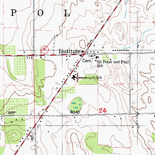 Topographic Map of Sevastopol Preschool, WI