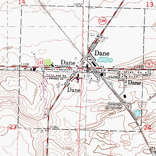 Topographic Map of Saint Michaels Parochial Grade School, WI