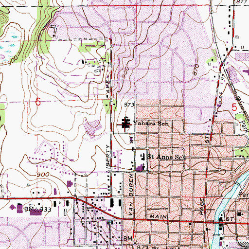 Topographic Map of Martin Luther Christian School, WI