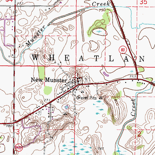 Topographic Map of Saint Alphonsus School, WI