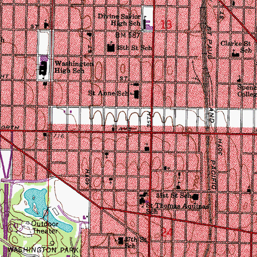 Topographic Map of Excel Academy, WI
