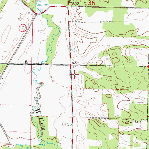 Topographic Map of Oakridge Mennonite School, WI