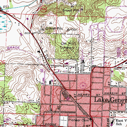 Topographic Map of First Lutheran School, WI