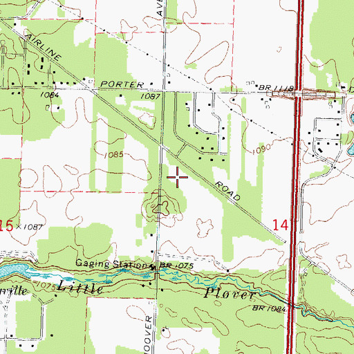 Topographic Map of Plover - Whiting Elementary School, WI