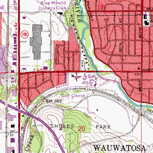 Topographic Map of Our Redeemer Lutheran School, WI