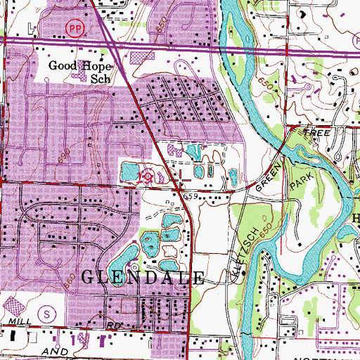 Topographic Map of Torah Academy of Milwaukee High School, WI
