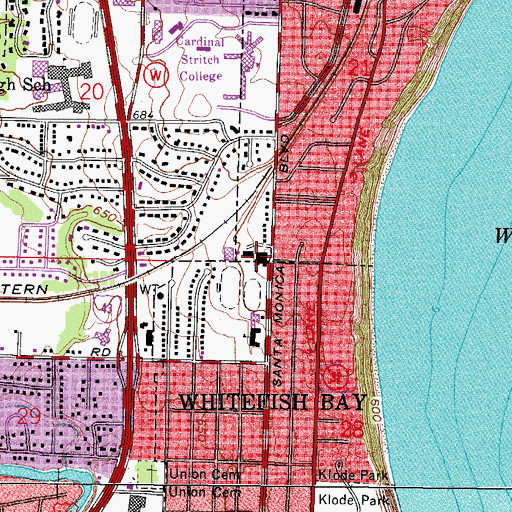Topographic Map of Bader Hillel Academy, WI