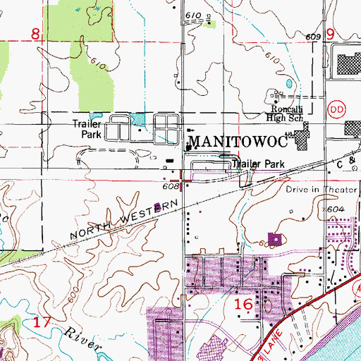 Topographic Map of Ashling Montessori School, WI