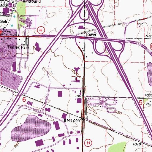 Topographic Map of Walworth County Education Alternative High School, WI