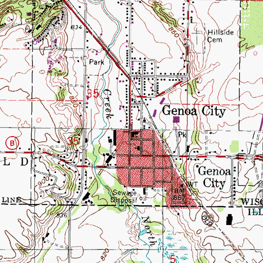 Topographic Map of Brookwood Elementary School, WI