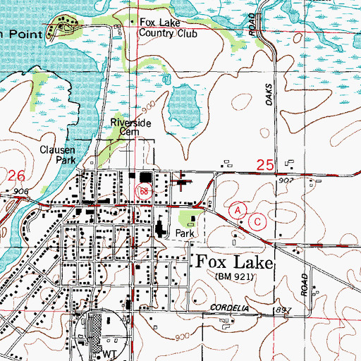 Topographic Map of Saint John's Lutheran School, WI