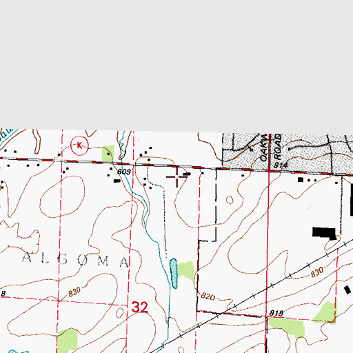 Topographic Map of Traeger Middle School, WI