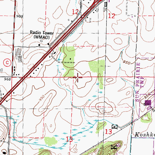Topographic Map of Creekside Elementary School, WI