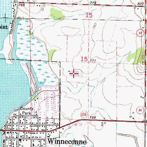 Topographic Map of Winneconne Middle School, WI