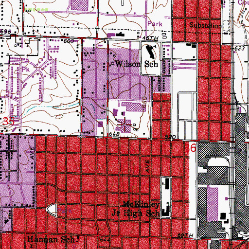 Topographic Map of Kenosha Elementary School, WI