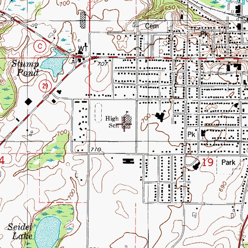 Topographic Map of Kewaunee Middle School, WI