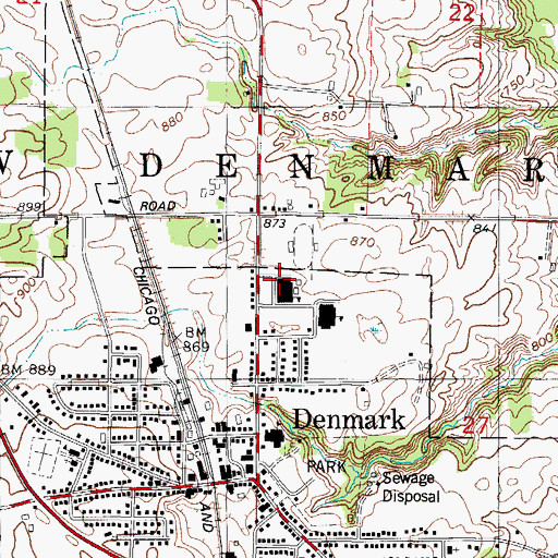 Topographic Map of Denmark Empowerment Charter School, WI