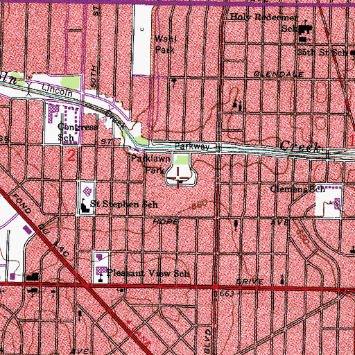 Topographic Map of Central City Cyberschool, WI