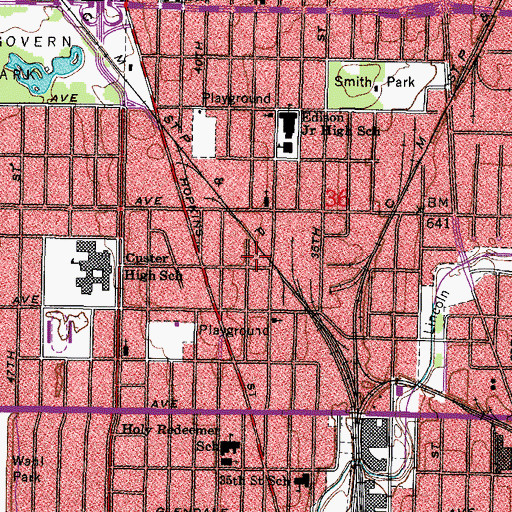 Topographic Map of Banner Preparatory School of Milwaukee, WI