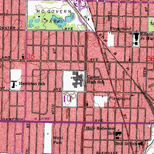 Topographic Map of Lady Pitts School, WI