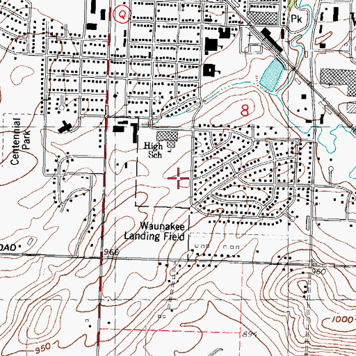 Topographic Map of Waunakee Community Middle School, WI