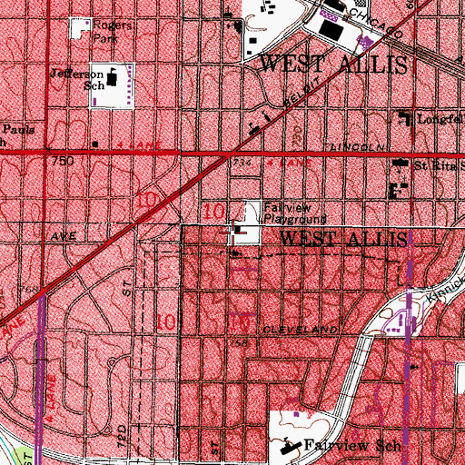 Topographic Map of Academy of Learning Competency Based School, WI