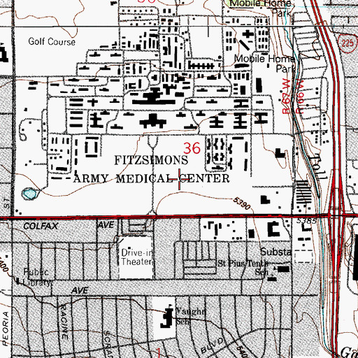 Topographic Map of Children's Hospital of Colorado Ambulance, CO