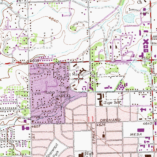 Topographic Map of Saint Mary's CareFlight Medical Transport, CO
