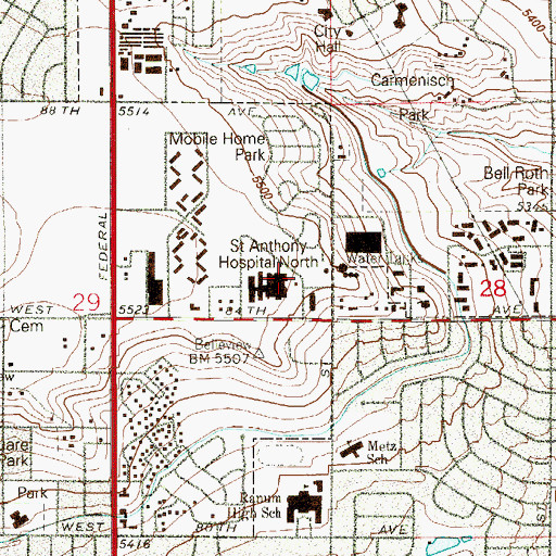 Topographic Map of Flight for Life Colorado 1 Medical Transport, CO