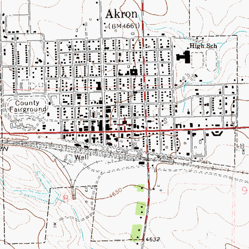 Topographic Map of Washington County Ambulance Service, CO