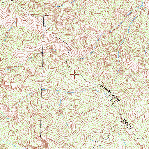 Topographic Map of Hurricane Deck Trail, CA