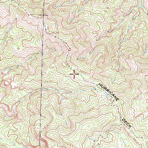 Topographic Map of Hurricane Deck Trail, CA