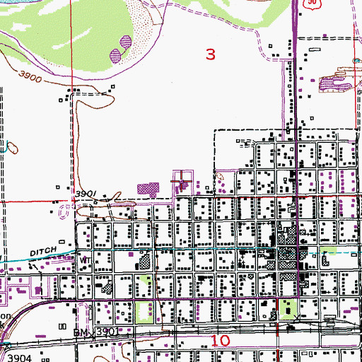 Topographic Map of Bent County Ambulance, CO