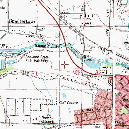 Topographic Map of Chaffee County Emergency Medical Service, CO