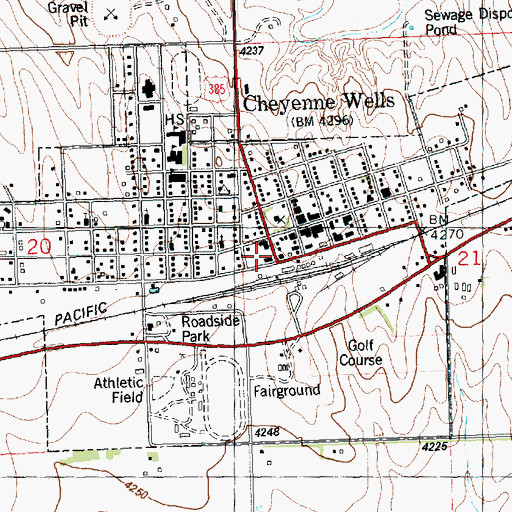 Topographic Map of Cheyenne County Ambulance Service, CO