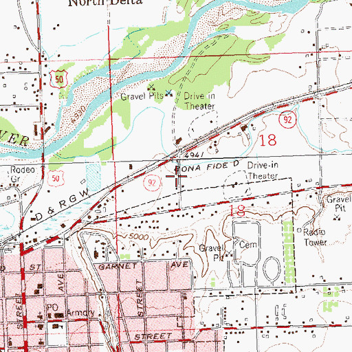 Topographic Map of Delta County Ambulance District Station 1, CO