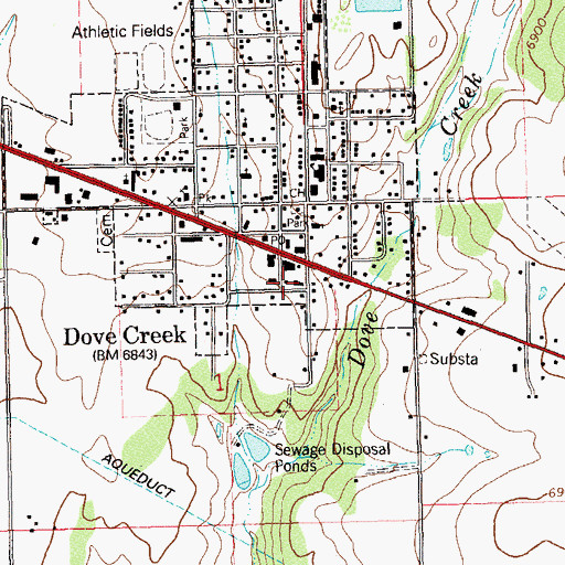 Topographic Map of Dove Creek Volunteer Ambulance Service, CO