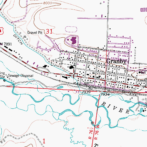 Topographic Map of Grand County Emergency Medical Services Station 1, CO