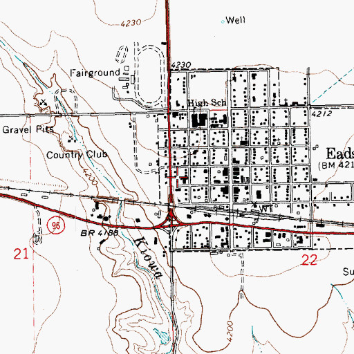 Topographic Map of Kiowa County Ambulance Service, CO