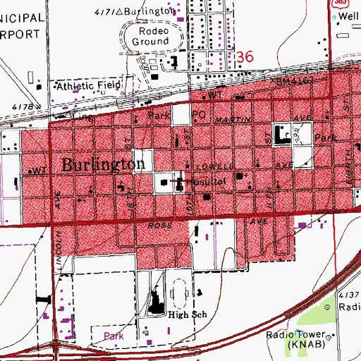 Topographic Map of Kit Carson County Ambulance Service, CO